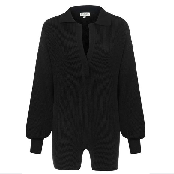 NEW LaBeca Black Knit Romper size M/L 10-14 SO SOFT! - Picture 13 of 14